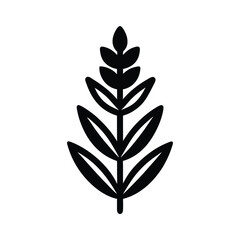 Lavender Flower Stencil Icon Vector Illustration