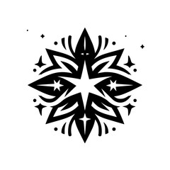 Black and White Starburst Logo: Geometric & Elegant Design