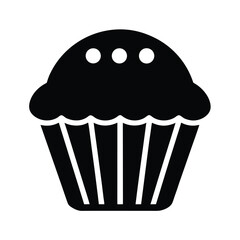 Muffin Dessert Stencil Icon Vector Illustration