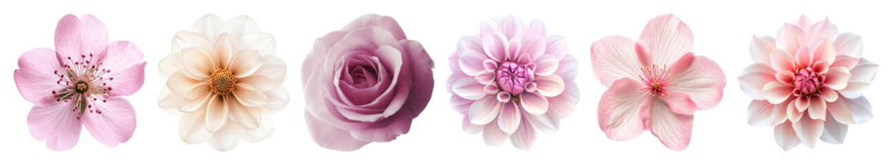 PNG Elegant pastel floral arrangement, element set on transparent background