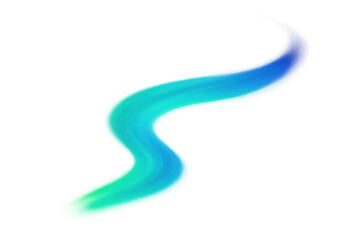 A wavy, colorful, blue-green river-like shape with a smooth gradient effect.