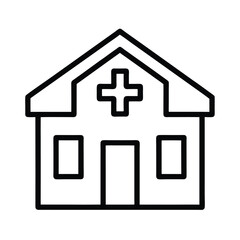 Outline Hospital Icon Vector Illustration