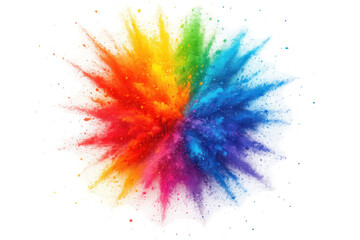 Vibrant powder explosion forming a colorful burst with radial symmetry.