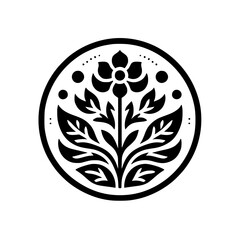 Elegant Black and White Floral Mandala Design for Branding