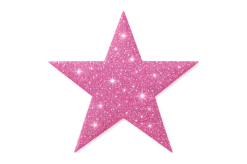 Obraz premium A sparkling pink glitter star with a five-pointed shape and shimmering texture.