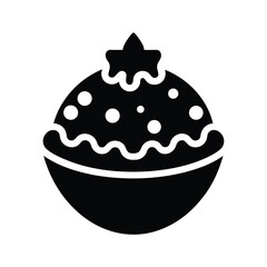 Snowball Dessert Stencil Icon Vector Illustration