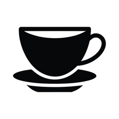 Tea Cup Stencil Icon Vector Illustration