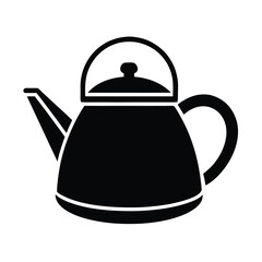 Tea Kettle Stencil Icon Vector Illustration