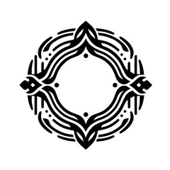 Elegant Circular Black & White Decorative Element