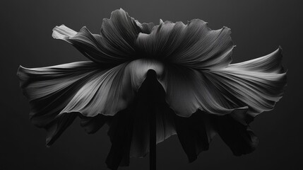 Elegant Black and White Floral Art on black background