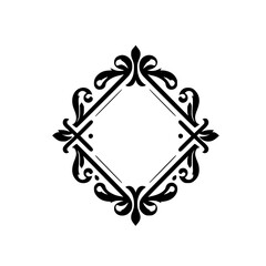 Elegant Black & White Floral Frame for Invitations & Design