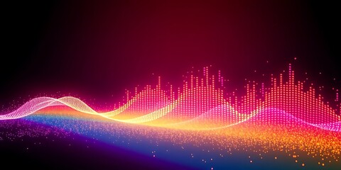 Abstract Vibrant Colorful Sound Wave Visualization Background - Ideal for Music and Audio Presentations
