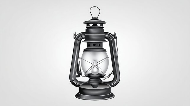 Vintage Oil Lantern on a Neutral Background for Rustic Decor and Nostalgic Themes