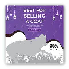 Eid Mubarak Discount Sale Social Media Post Design Template