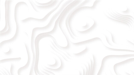 Abstract white paper cut background with lines. White wave paper curved reliefs abstract background. Realistic papercut decoration textured with wavy layers.

