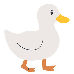 duck walking left doodle illustration