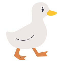 duck walking right doodle illustration