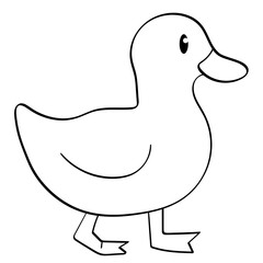 duck walking left doodle illustration