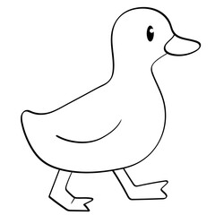 duck walking right doodle illustration