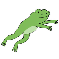 frog jumping doodle illustration