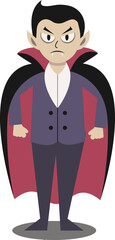 Illustration of Halloween Vampire. Vector Character in Flat Cartoon Design.