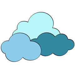 group of clouds doodle illustration