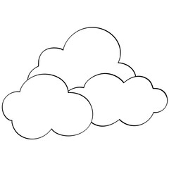 group of clouds doodle illustration