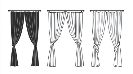 Three curtain styles, tied, rod, window, interior design, home decor