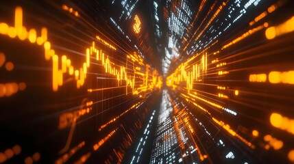 Fototapeta premium Dynamic Forex Trading Charts in a Modern Financial Chamber