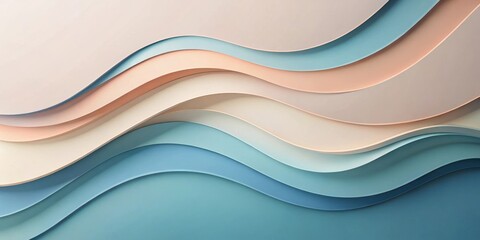 Obraz premium Abstract Layered Waves of Pastel Colors A Seamless Background Pattern for Design Projects