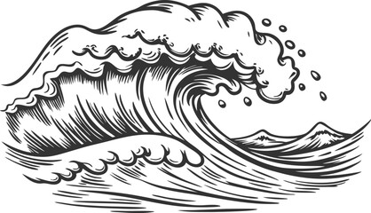 Fototapeta premium Hand Drawn Ocean Wave