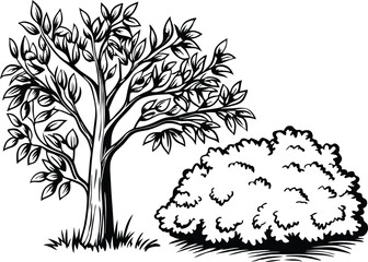 Hand Drawn Tree Landscape