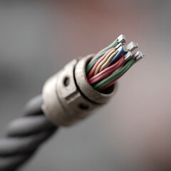 Industrial Cable Close up  Multicolored Wires  Connector  Technology