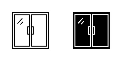 Window flat simple vector icons illustration set.