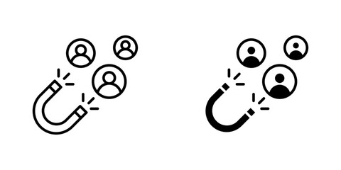 Magnet user flat simple vector icons illustration set.