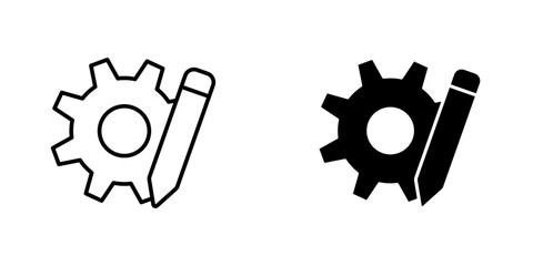 Customize settings flat simple vector icons illustration set.