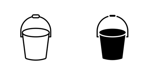 Bucket flat simple vector icons illustration set.