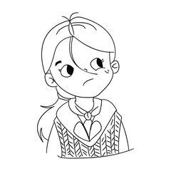 Obraz premium woman Hand Drawn Illustration black and white