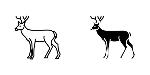 Deer flat simple vector icons illustration set.