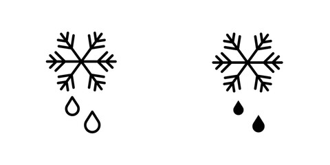 Snowflake droplets flat simple vector icons illustration set.
