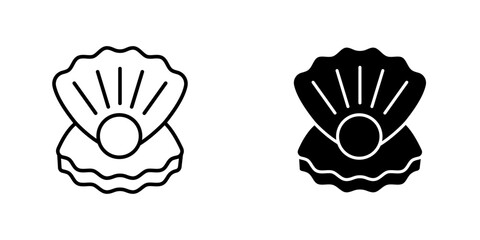 Pearl flat simple vector icons illustration set.