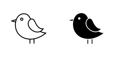 Bird flat simple vector icons illustration set.