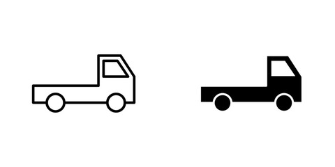 Truck container empty flat simple vector icons illustration set.