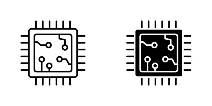 Microchip flat simple vector icons illustration set.
