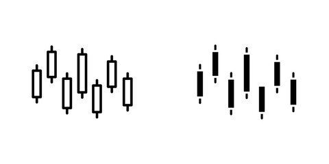 Chart candlestick flat simple vector icons illustration set.