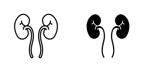 Kidneys flat simple vector icons illustration set.