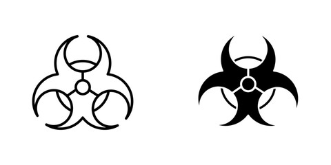 Biohazard flat simple vector icons illustration set.