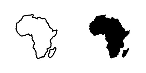 Earth africa flat simple vector icons illustration set.