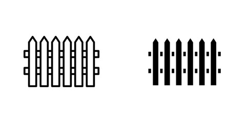 Fence flat simple vector icons illustration set.