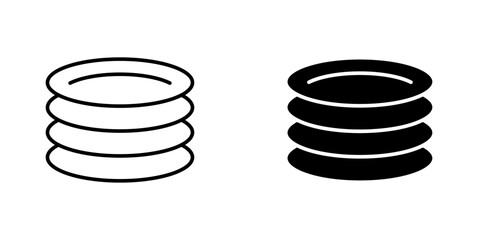 Plates flat simple vector icons illustration set.